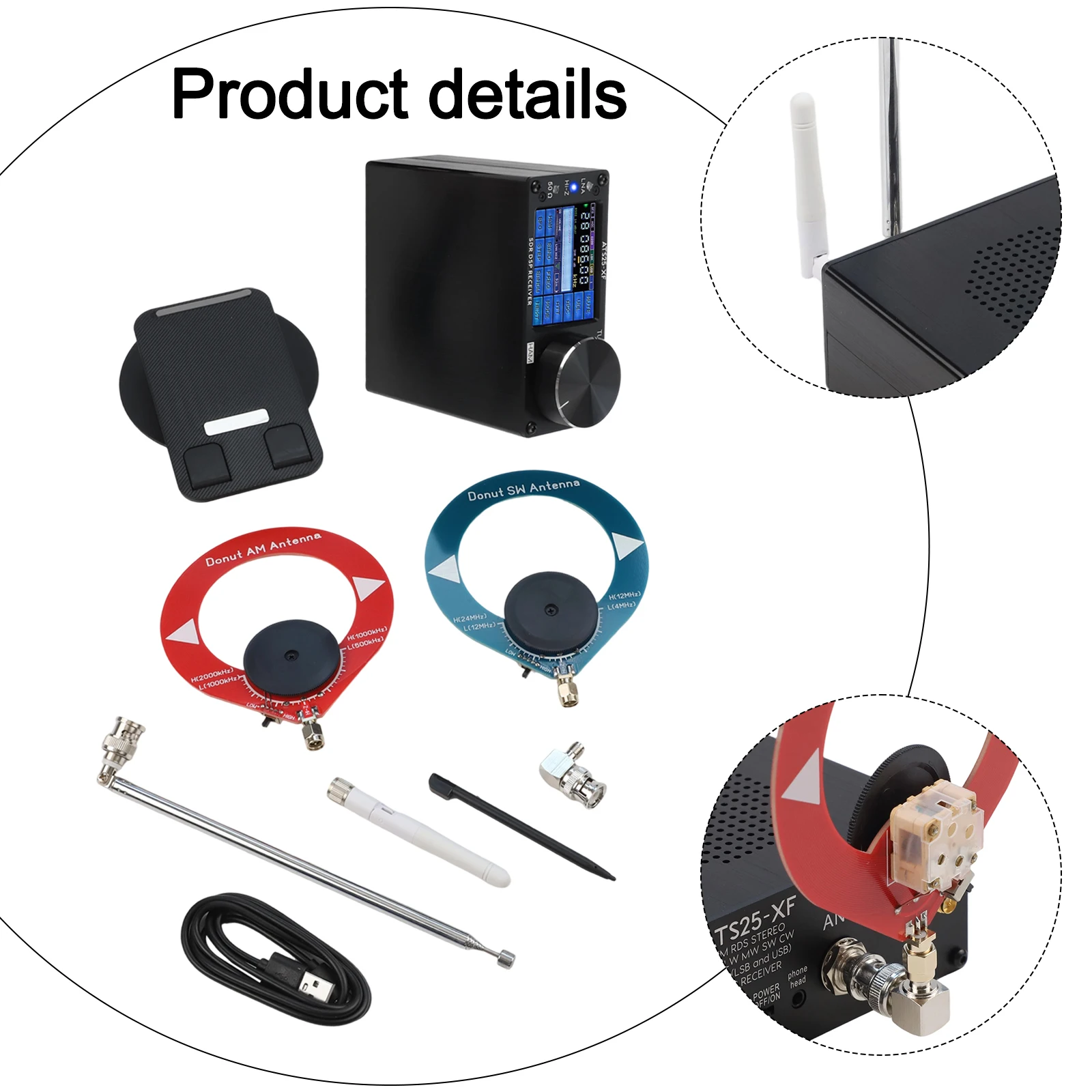Aluminum Alloy Receiver Full-Band Receiver Travel Companion Noise Reduction Circuit Design 2.8-inch TFT LCD Screen