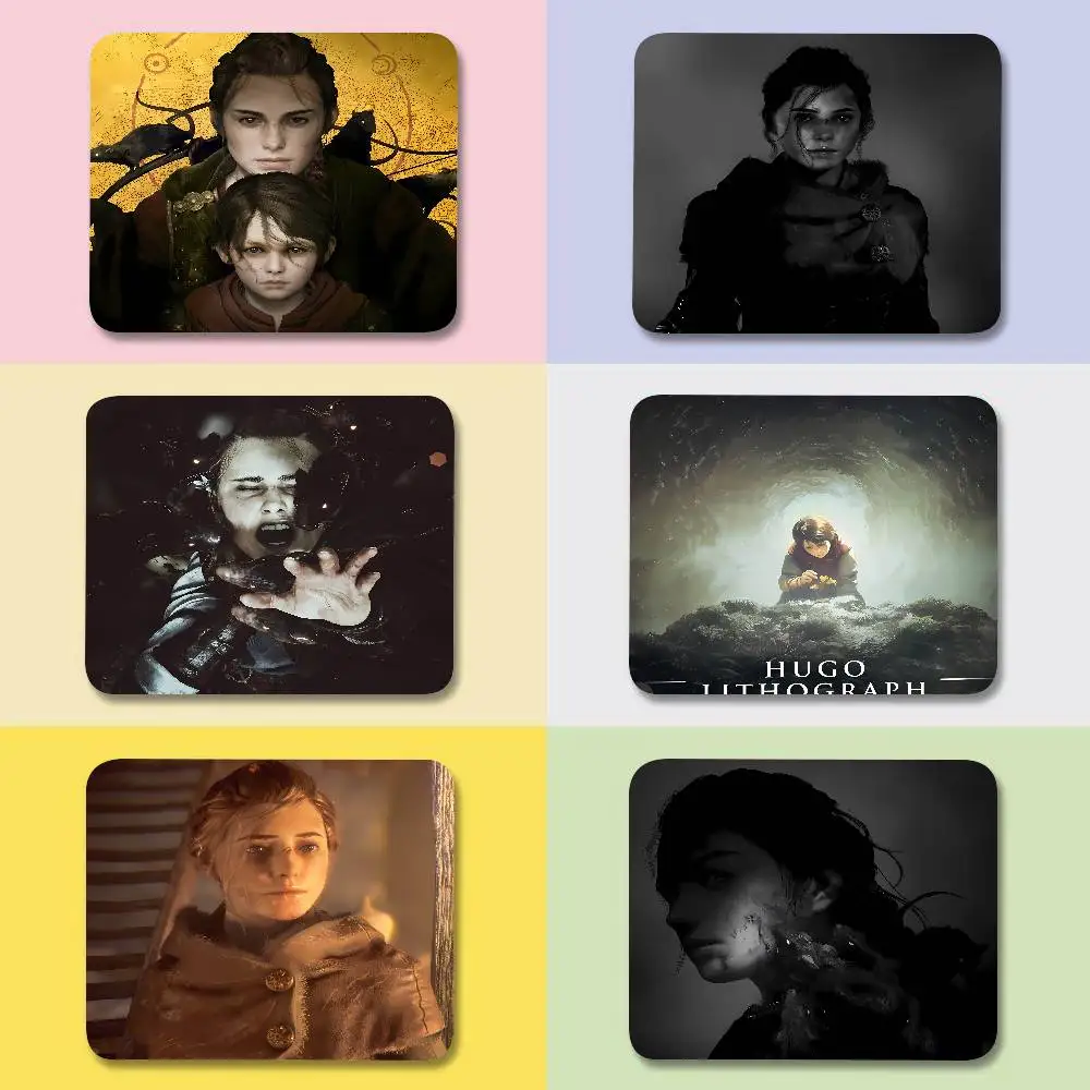 Adventure Game A-A P-Plague Tale Innocence Mouse Pad 25X29 Square Computer Office Game Table Mats Rubber Anti-slip Mousepads
