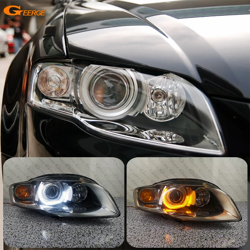 

For Audi A4 S4 RS4 B7 2004 - 2009 Ultra Bright Crystal DTM M4 Style Led Angel Eyes Kit Halo Rings Day Light Car Accessories