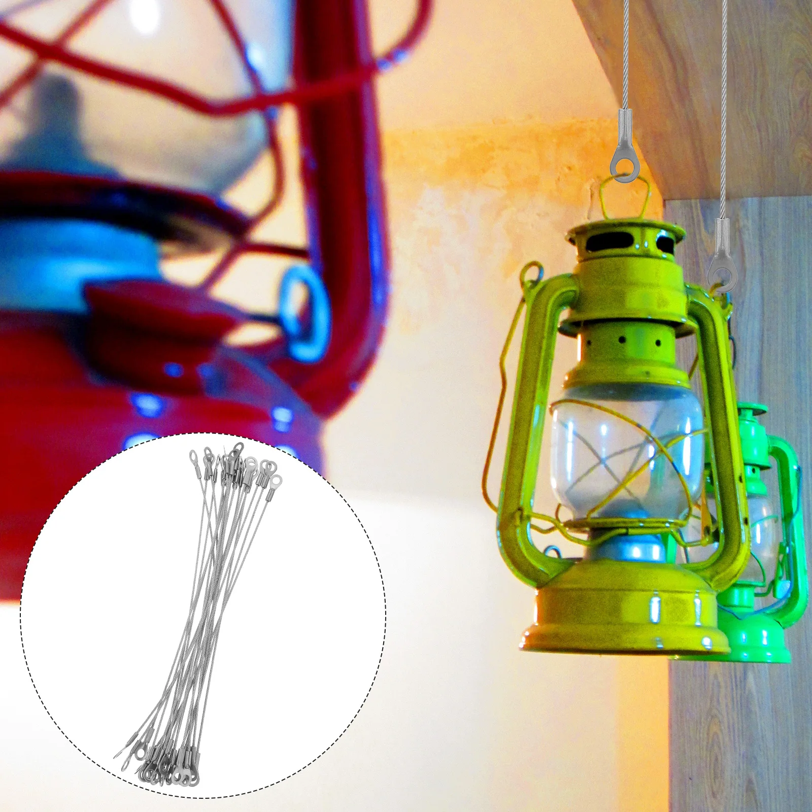 

20pcs Stainless Steel Cable Rope Picture Wire Hanger Light Hanging Curtain System 304 Strong Easy Use Long Hanging Good