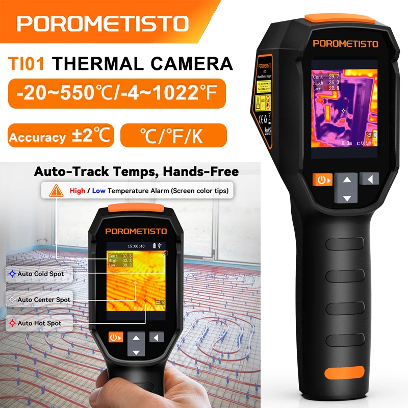 TI01 Rechargeable Thermal Imaging Camera -20 ℃~550 ℃ Waterproof Dustproof And Anti Drop Handheld Thermal Imaging