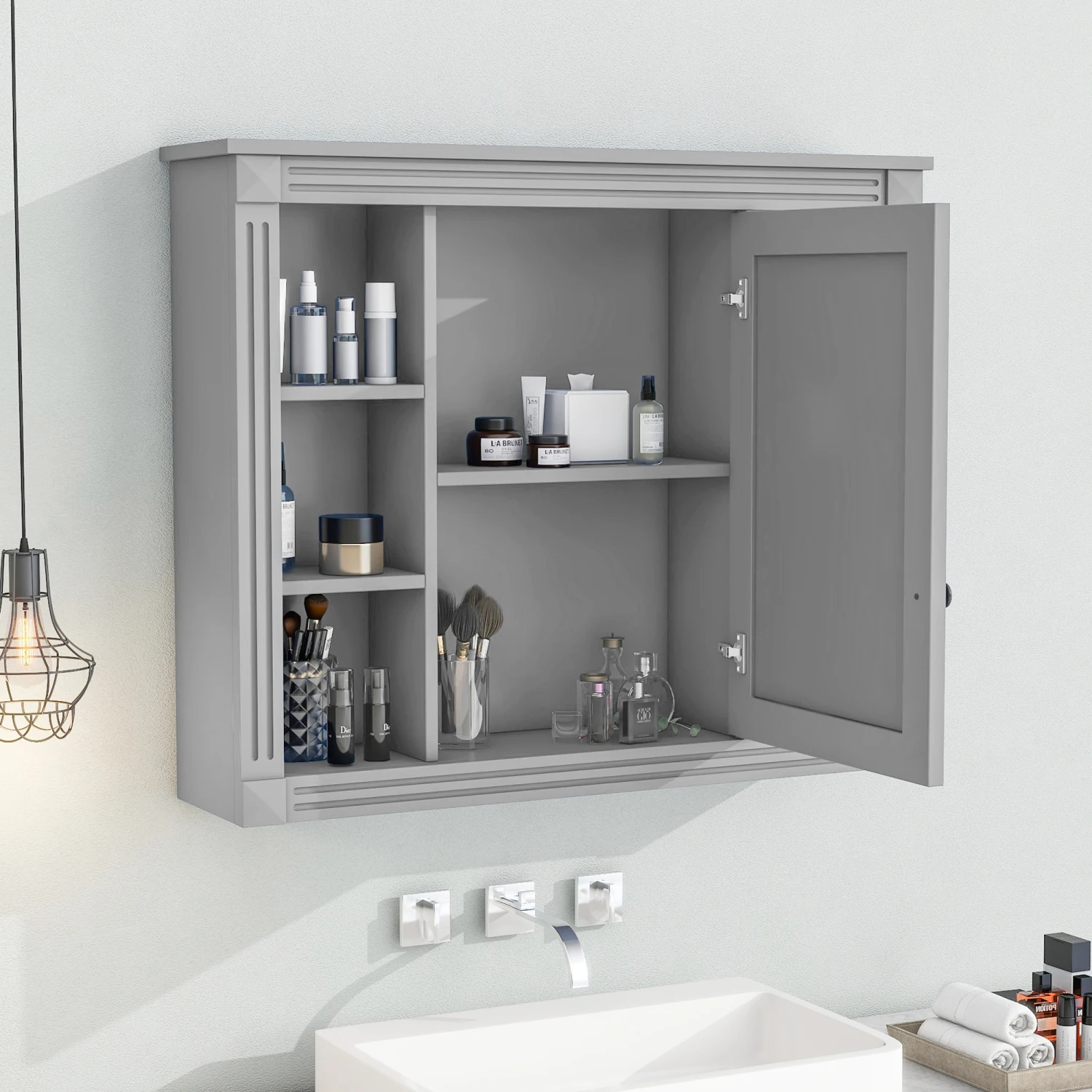 

35'' x 28'' Wall Mounted Bathroom Storage Cabinet, Medicine Cabinet, Modern Bathroom Wall Cabinet with Mirror, Mirror Cabinet wi