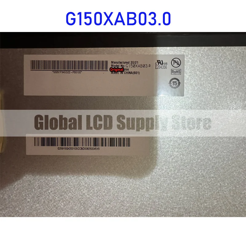 G150XAB03.0 Painel de tela LCD TFT de 15,0 polegadas original para Auo novo conector EDP de 40 pinos