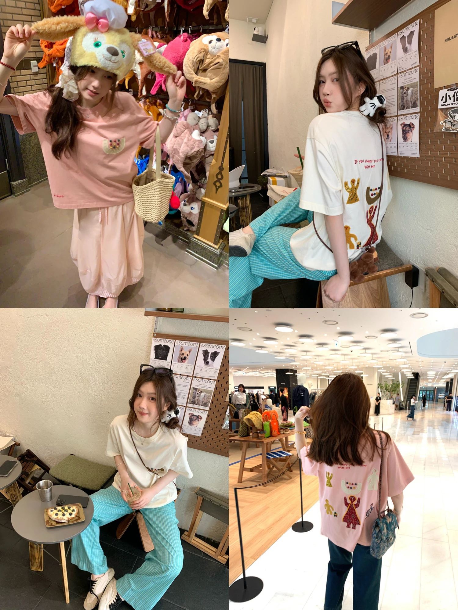 

Футболка из хлопка с объемной вышивкой Realzz для девочек, креативный принт, свободный крой, круглый вырез, свитшот