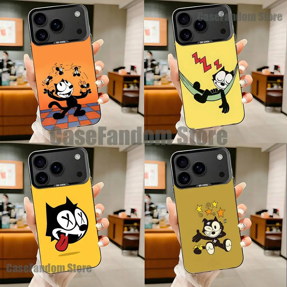 

F-FelixES The C-Cat Black Matte Shockproof CoverPhone Case For iPhone 17,16,15,14,13,12,11,Pro,Max,Plus