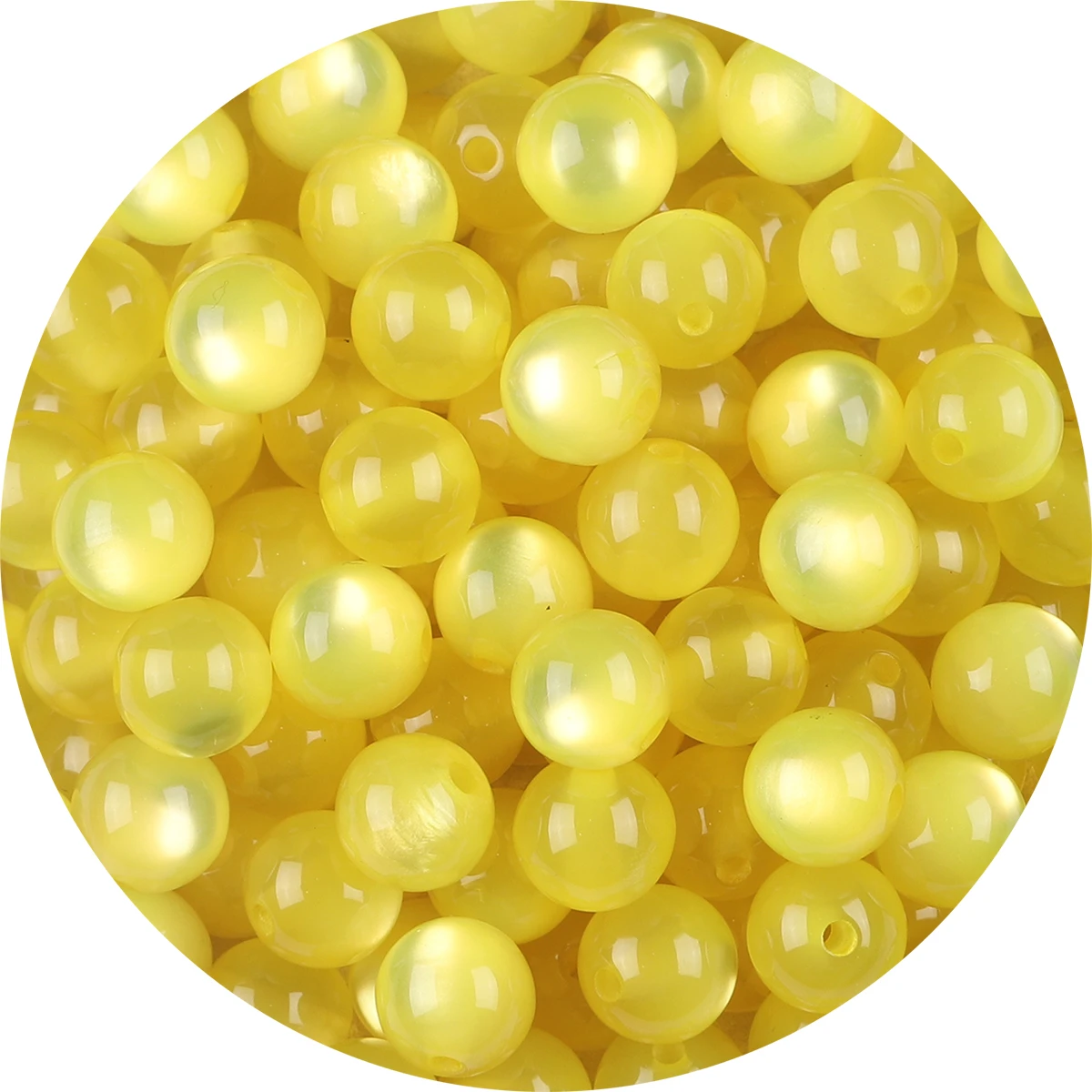 100 teile/paket Harz Nachahmung Cat Eye Runde Perlen Bunte Gerade Loch Lose Perlen Handgemachte Diy Perlen Ohrringe ZubehörBracel