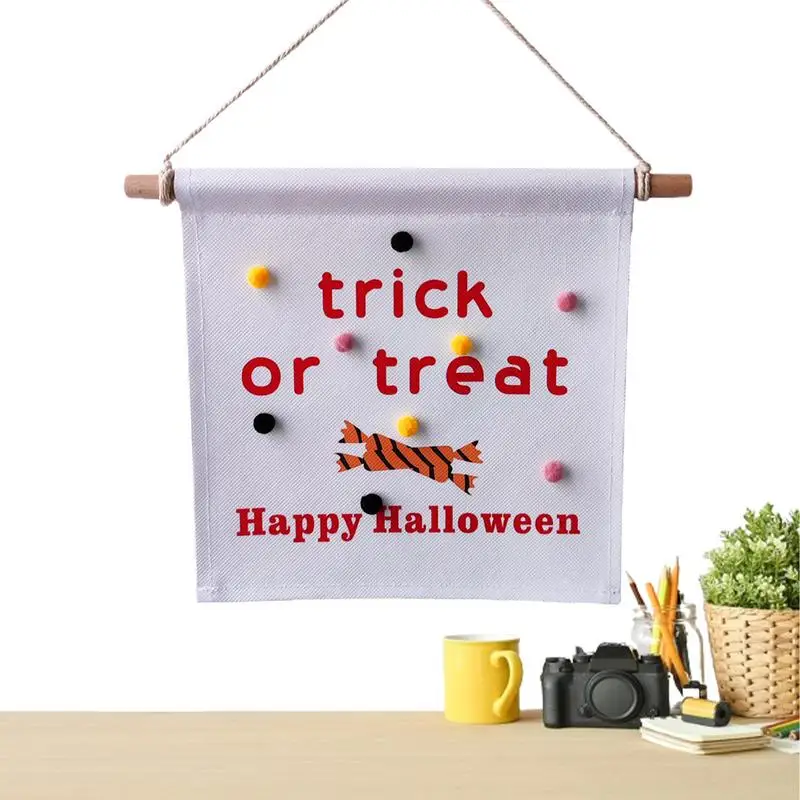 Trick Or Treat Wall Tapestry Trick Or Treat Banner Decorative Tapestry Halloween Wall Ornaments For Living Room Children's Room