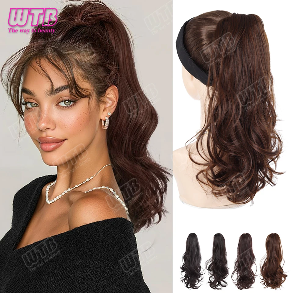 Ponytail Synthetic Wig with Clip Style Layered Curly Ponytail Wig Suitable for Beginner Women for Daily Wear Holidays Weddings