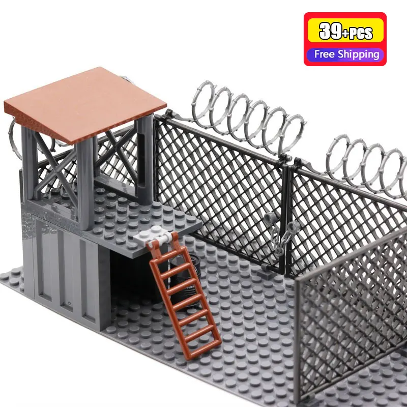 

Конструктор «Башня охраны военной базы» MOC, набор строительных блоков «Городская граница», армейский пункт контроля, игрушки для самостоятельной сборки