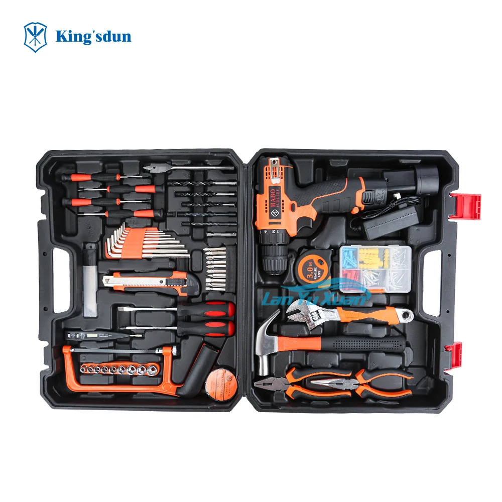 KS-8400102 102pcs power tools combo set electric drill  toolkit for woodworking cordless   sets