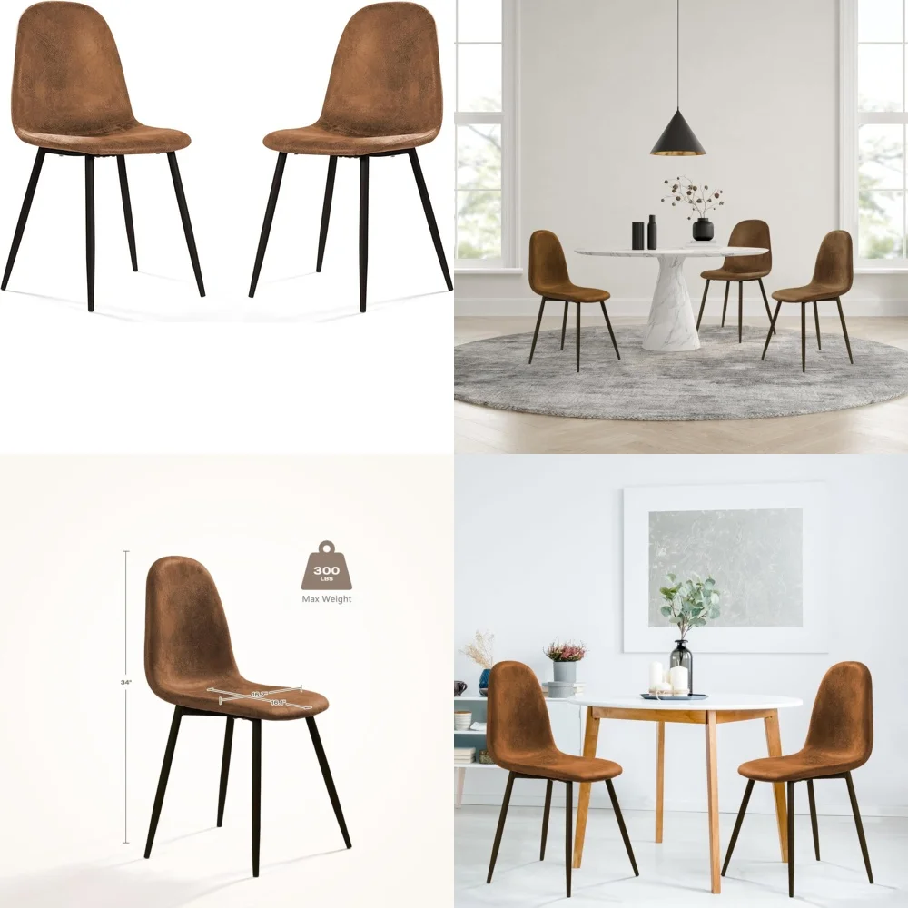 

Dining ChairsModern High Back Dining Chairs with Metal Legs for Kitchen Room