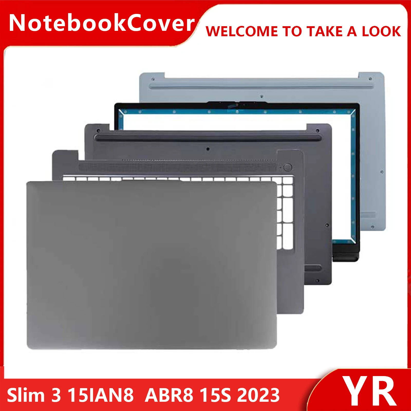 

New For Ideapad Slim 3 15IAN8 IRU8 ABR8 15S 2023 Laptop LCD Back Cover/Front Bezel/ Upper Palmrest/ Bottom Case/ Hinges