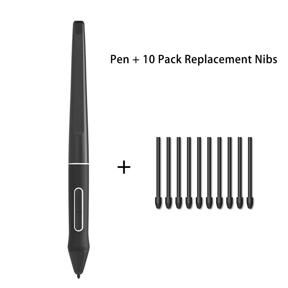 

PW517 Digital 8192 Pressure Stylus Pen+10 nibs For Huion Drawing Monitor Battery-Free