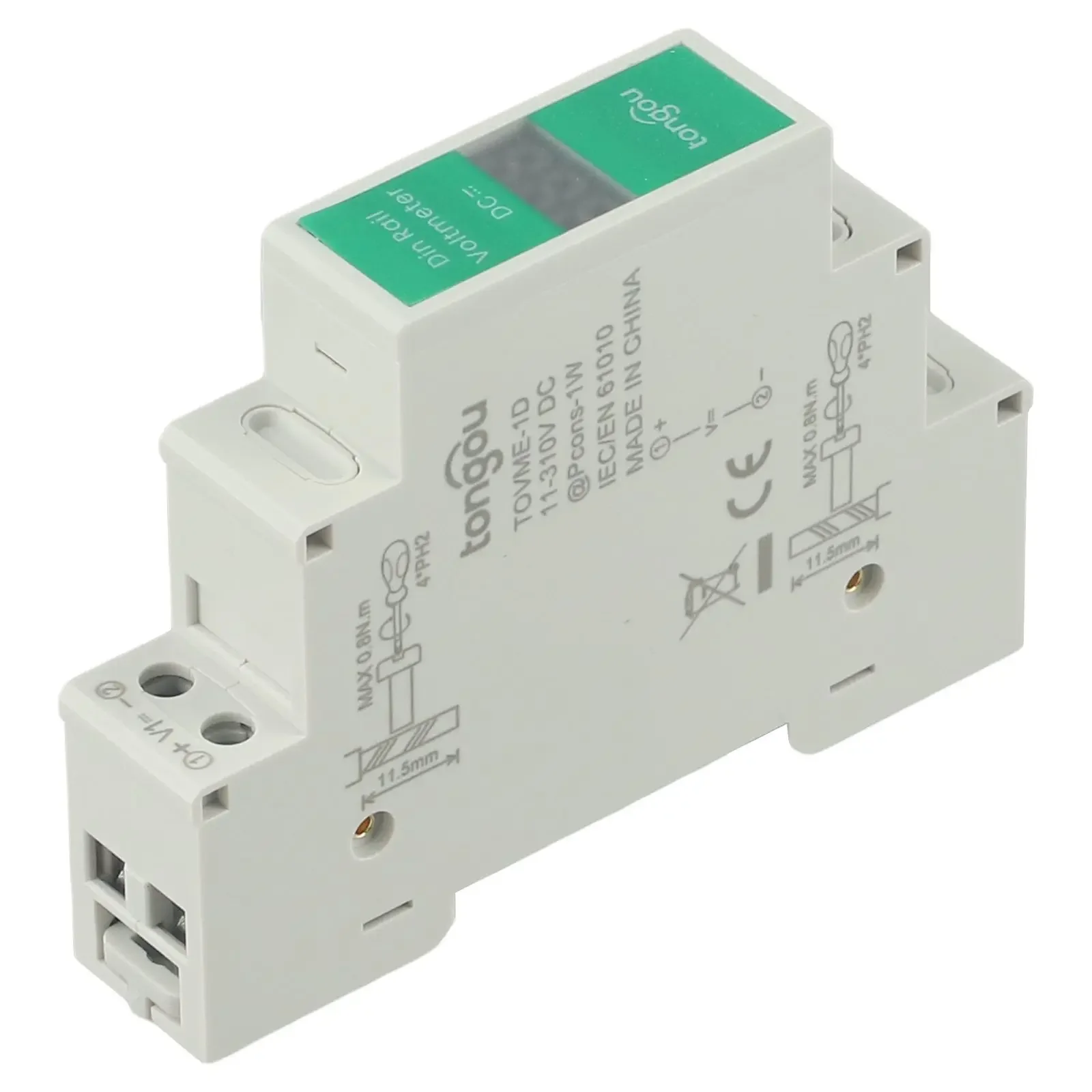 Innovative LED Display Technology in a Reliable For Din Rail Mounted Voltage Meter Measuring DC Power Levels from 11 310 Volts