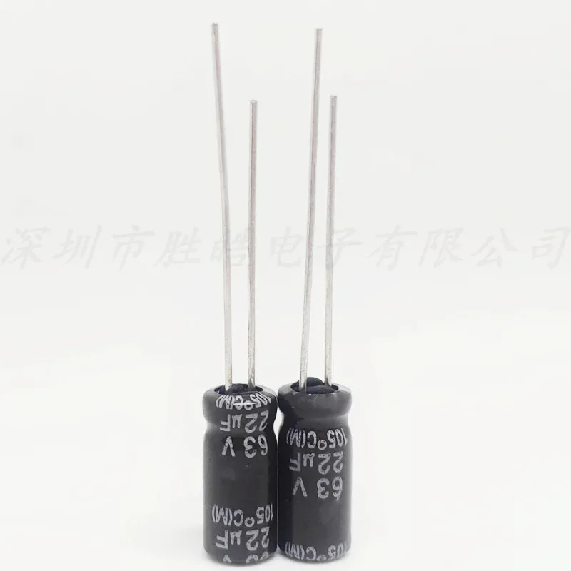 Capacitor eletrolítico de alumínio, alta qualidade, 63V 22UF, 6x11mm, 1000pcs