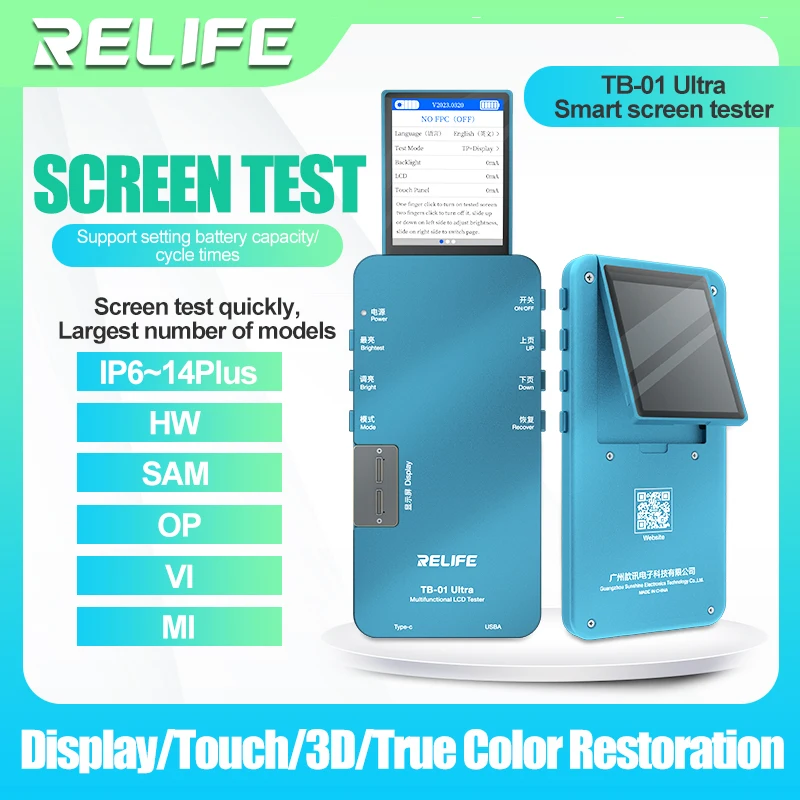 

RELIFE TB-01 Ultra Smart Screen Tester for IP 6~14 ProMax SAM HW OPPO VIVO XIAOMI 3D Touch Quick Testing Repair Tool