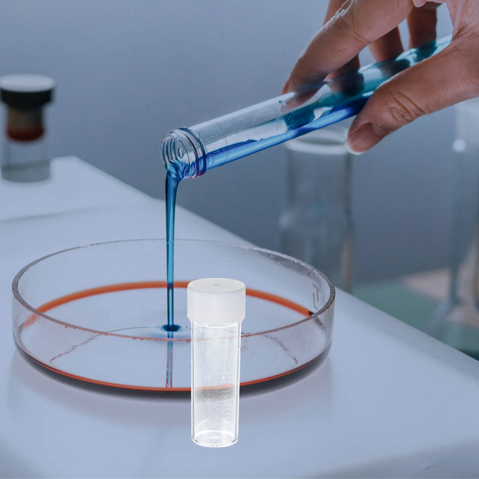 

50 Pcs Vials Sputum Culture Bottle Test Tube Laboratory Specimen Cups Travel Lid