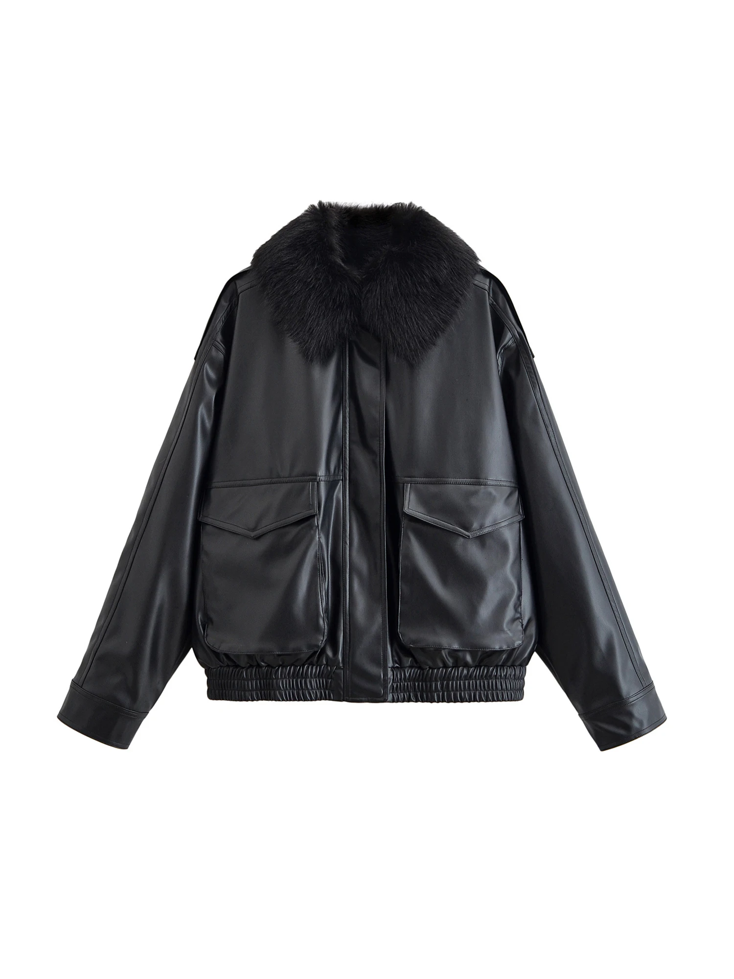 

Женская черная готическая меховая куртка из искусственной кожи, мотоциклетное пальто, винтажная уличная куртка-мустанг 2000-х годов, эмо-верхняя одежда, осень-зима