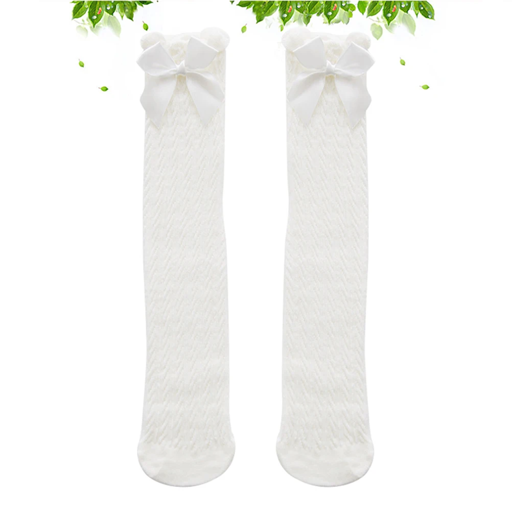 

38Cm Big Bowknot Knee High Long Cotton Socks For Toddlers Girls Kids Stretchy Warm Fashion Lace Bows Comfortable