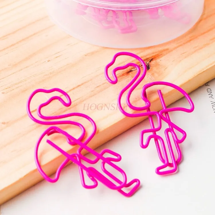 8pcs Pink Flamingo Paper Clips New Elements Creative Animal Pins
