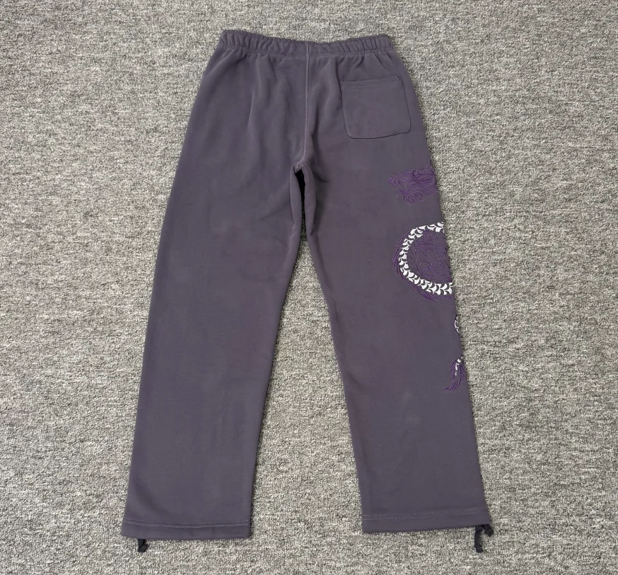 High Quality Embroidered Dragon Pattern Derschutze Sweatpants Winter Warmth Stretch Casual Pants