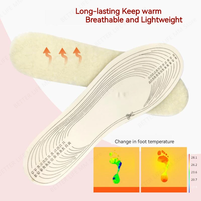 Winter Wol Warm Verwarmde Inlegzolen Voor Mannen Vrouwen Thermische Verdikte Warm Houden Pads Voor Schoen Laarzen Kind Comfort Self-verwarming Inlegzolen