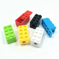 Creative Cute Cartoon Toy Building Blocks Plastic Pencil Sharpener Children Student Gift Stationery Classroom Supplies