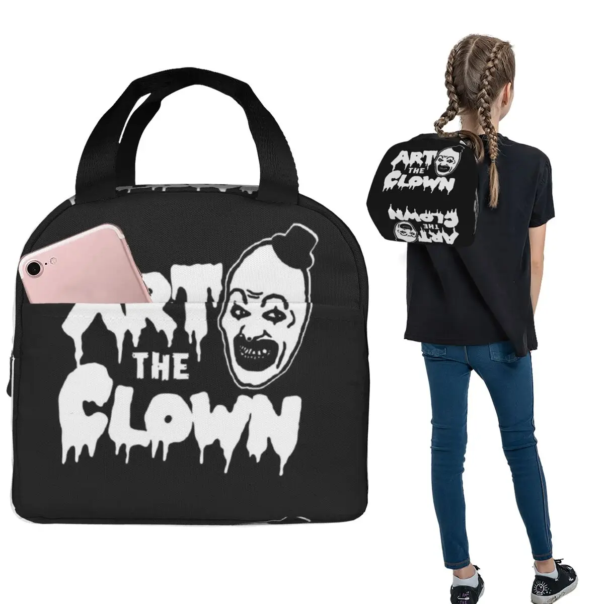 

Terrifier Lunch Bags Insulated Bento Box Waterproof Lunch Tote Resuable Picnic Bags for Woman Girl School
