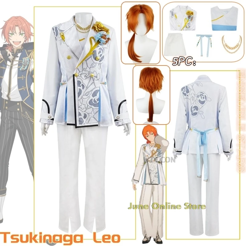 

Ensemble Stars Tsukinaga Leo Anime Game Stage Cosplay Costume Clothes Wig Uniform Cosplay Halloween Party Tsukinaga Leo Set