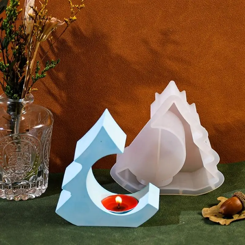 Silicone Candlestick Molds Cup Molds Stand Molds House/Tree Crafting Molds Silicone Ornament Moulds XXFD