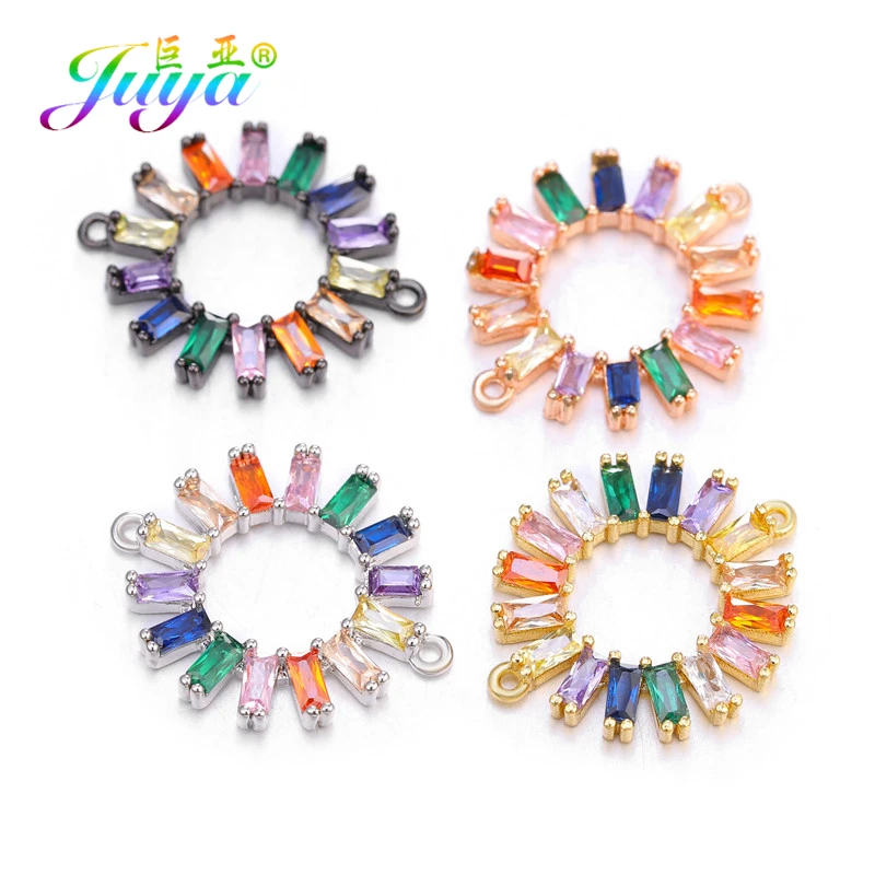 Juya DIY-Schmuckzubehör für Damen, kubischer Zirkonia, Blumenverbinder, Zubehör für Handarbeiten, Charms, Armbänder, Ohrringe, Herstellung – Detail 18