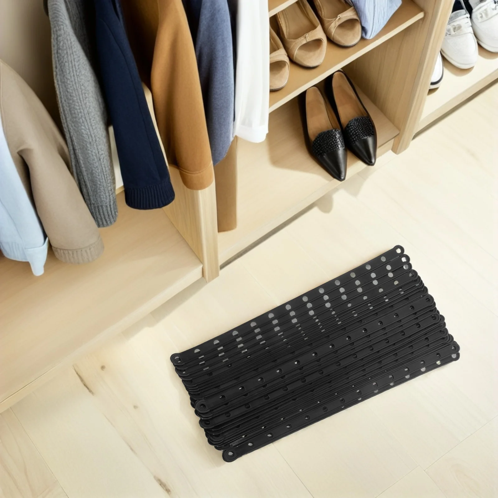

40 Pcs Hangers Link Strip Heavy Duty Display Closet Organizer White Connector Splicing Black Organizers