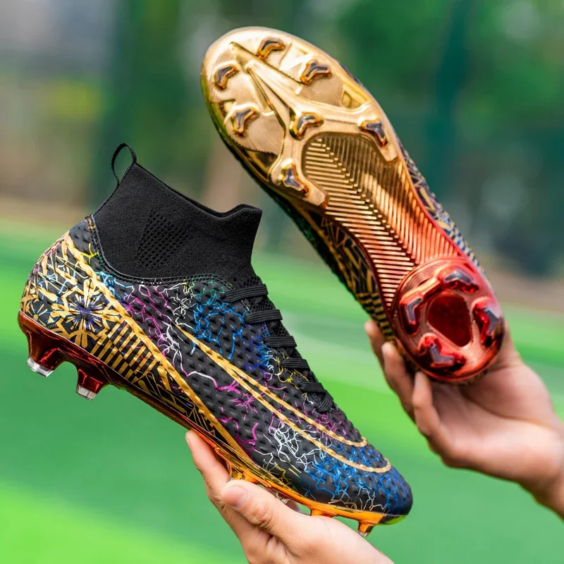 Botas de fútbol profesionales para hombre y mujer, botines largos de alta calidad, ultraligeros, antideslizantes, para entrenamiento deportivo