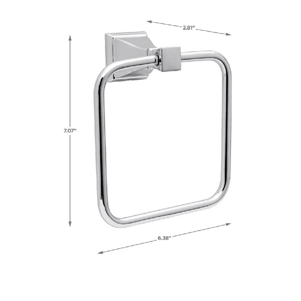 2 Pack Chrome Towel Ring Durable Zinc Construction Rust Resistant Bathroom Accessory Easy Mounting System Includes Hardware