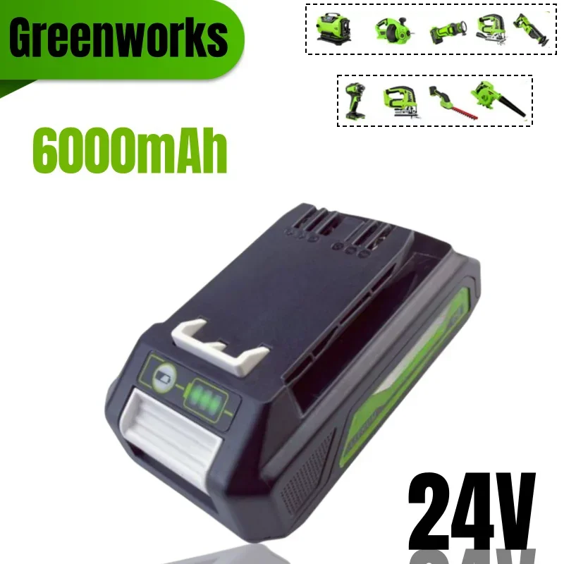 New Greenworks 24V 6.0Ah Lithium ion Battery G24B2 Tool Equipment 29842 29852 BAG708 29322 21342 Original Product