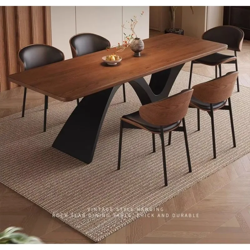 High End Simple Long Dinner Table Wood Rectangularretro Dining Table Simple Creative Designer Dinner Table For Home Restaurant