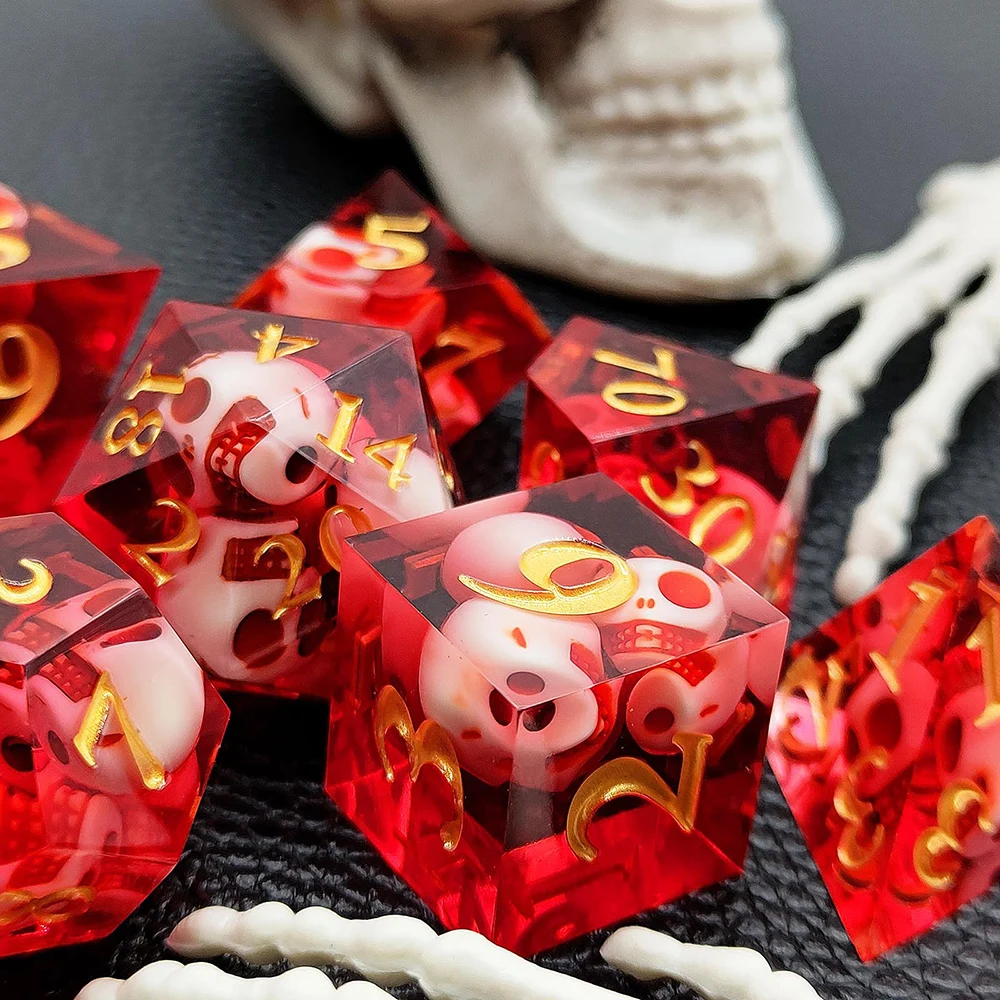

7 шт./компл. DND полимерные игральные кости с острыми краями, многогранные игральные кости, используемые для ролевой игры Dungeon и Dragon Pathfinder (RPG)