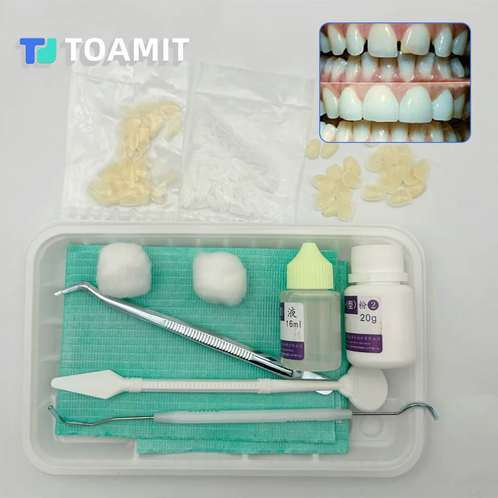 

Dental Teeth Veneers Self-adhesive False Denture Set Full Mouth Temporary Whitening Ultra-thin Crown Resin Porcelain Practice