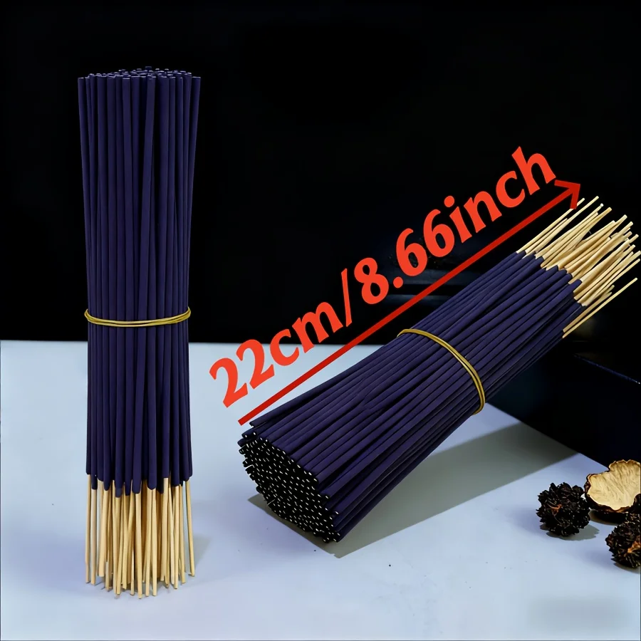 Bulk Wholesale of Premium Thick Handmade Bamboo Incense Sticks for Men, 22cm Long Natural Strong-Scented Incense Sticks, Handcrafted Using Ancient Methods, with a Rich Aroma, Long-Lasting Fragrance, Refreshing and Invigorating, Deodorizing and Odor-Eliminating, Suitable for Home Use and Outdoor Travel