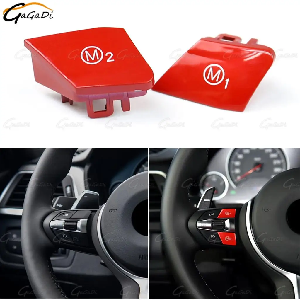 

Auto Decor Accessories Red Replace Cover Car Steering Wheel M1 M2 Button Fit for BMW M3 M4 M5 M6 X5M X6M F30 F80 Button Cap
