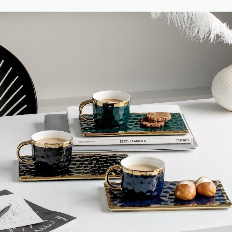 

Ceramic Coffee and Plate Set Plate Dim Sum Dish Water Cups Milk Mug Coffee Mug Afternoon Tea Cups