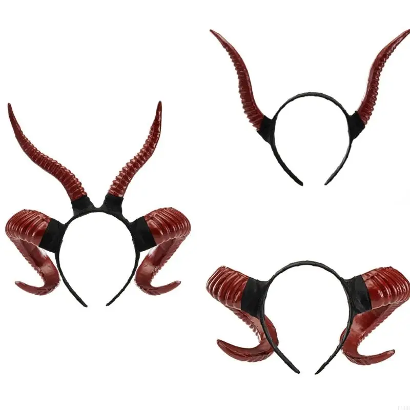 

P8DB Party Headband Long Devil Horn Hairhoop Costume Halloween Party Headwear Supply