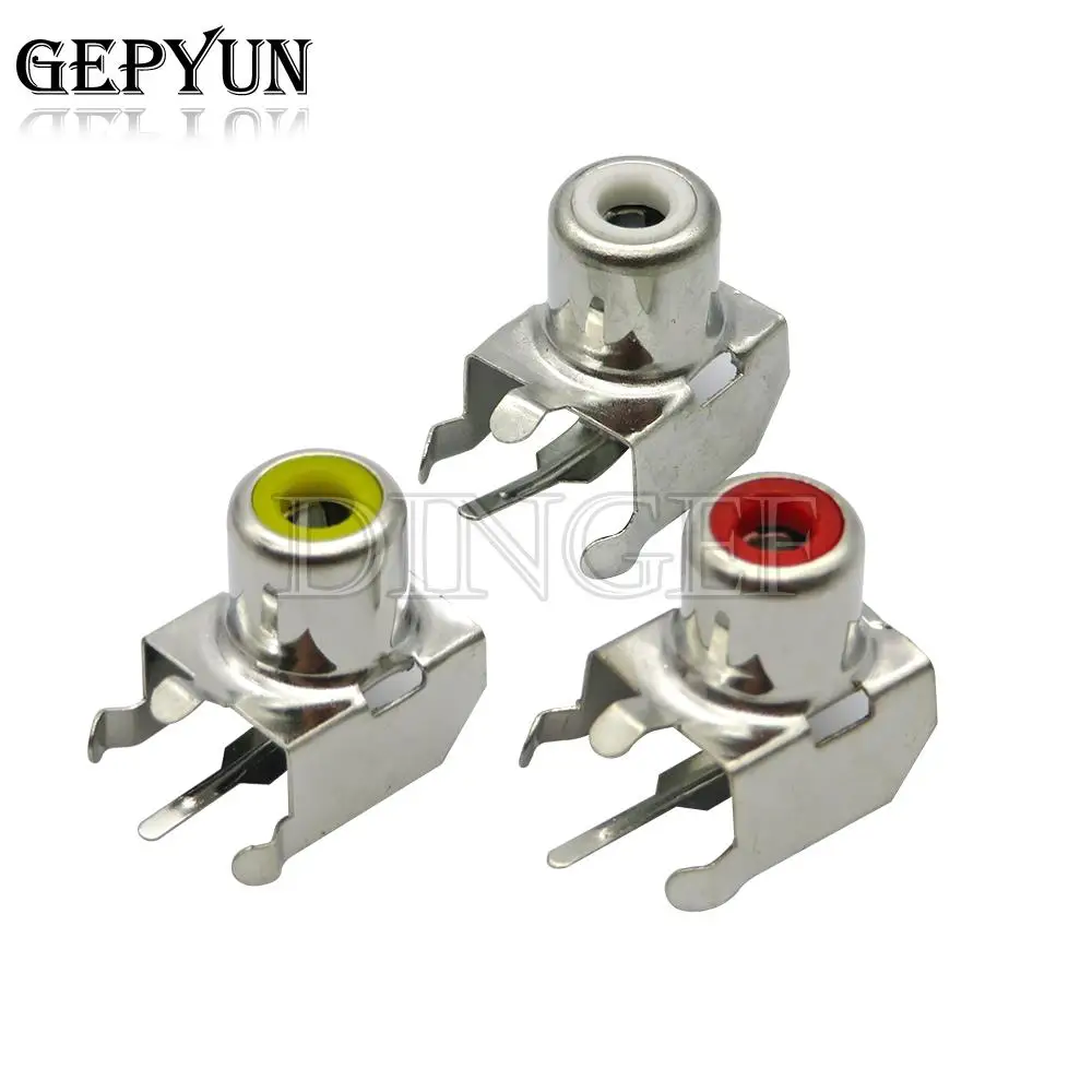 10PCS RCA metal single hole lotus audio interface socket AV-103B AV-8.4-3 Headphone socket connector Red Yellow white