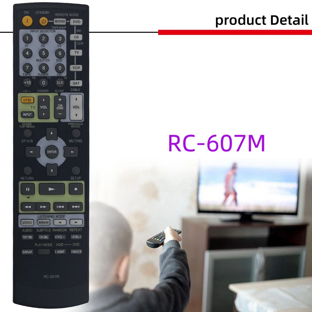 FSLH Remote Control Replacement RC-607M for Receiver TX-NR708 TX-SR503 H A1