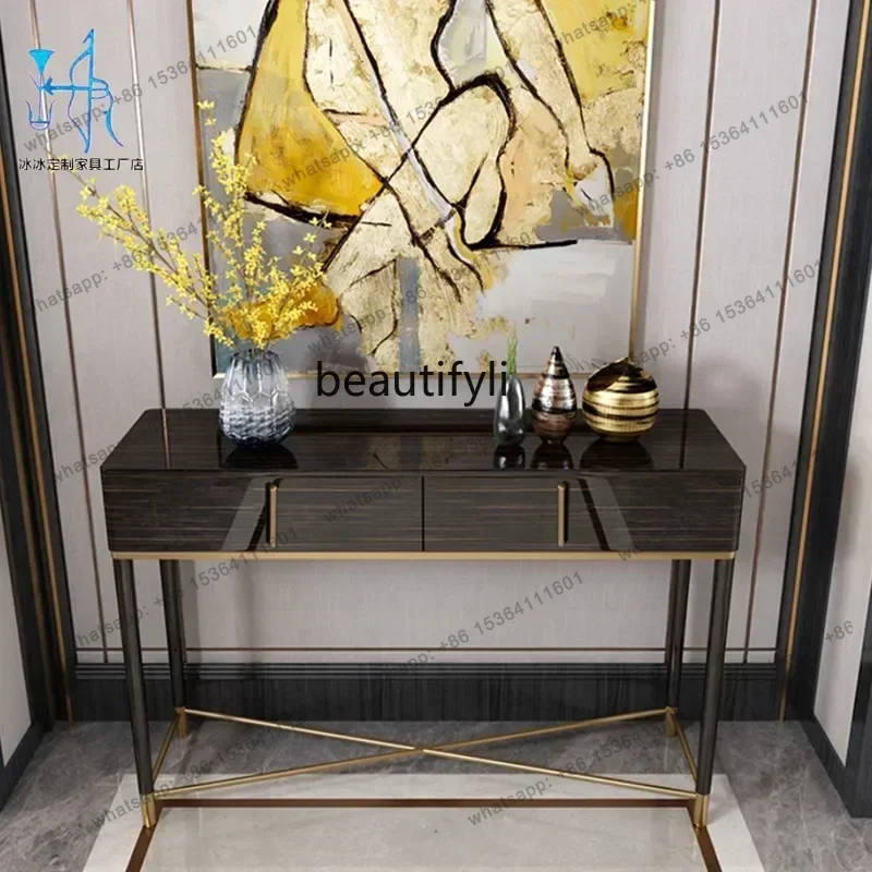 X4 Creative Entrance Cabinet Neoclassical Light Luxury Decorative Cabinet American Solid Wood Partition Storage Cabinet