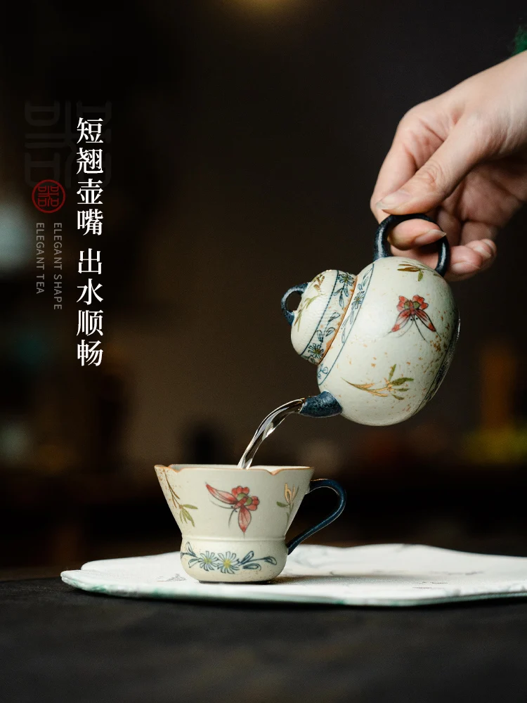 Ceramic Teapot Single High-End Gift Blue and White Fire Stone Zhiyin Pot Box Xi Shi Small Ladies
