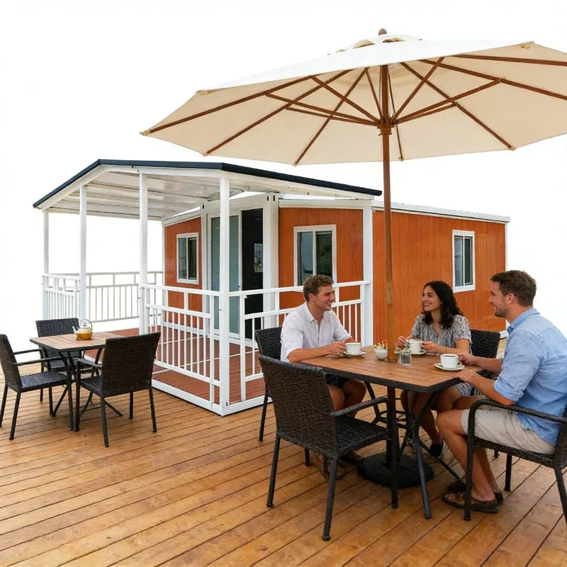 Foldable Container House Expandable Tiny Home 3 Rooms Sleeping Quarters Modular Hotel Capsule Cabin