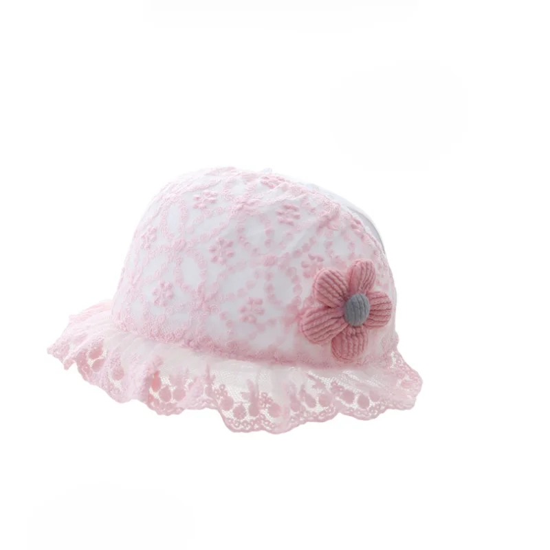 2 Colors Summer Thin Baby Lace Hat Infant Fontanelle Protection Empty Top Hats Newborn Floral Headwear Caps Accessories 3-18M