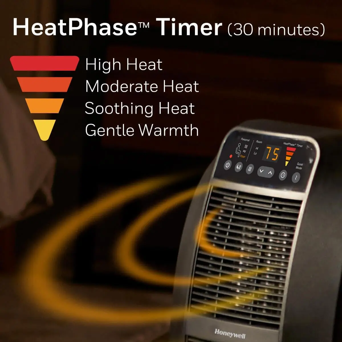 HeatGenius Ceramic Heater, Black – Easy to Use Space Heater with Multi-Directional Heating, Digital Controls and Programmable