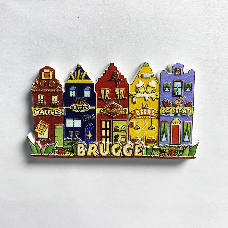 Bruges Souvenirs Home decor items Street View 3D stereo fridge magnets Collection of arts and crafts gifts